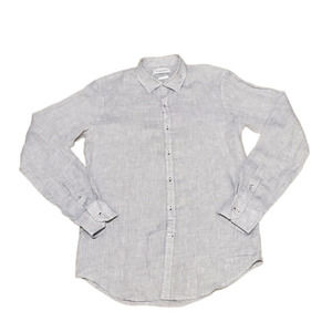 Europann Saint Tropez Button Front Shirt Linen Blue Gray Casual Men Size 1 Small